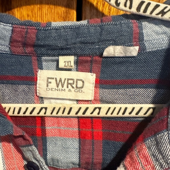 Soft Plaid Button Down Shirt - Red and Gray - Picture 3 of 6